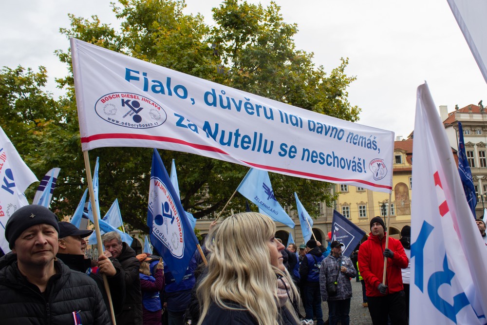 protest štrajk odbory Česko Praha (1)