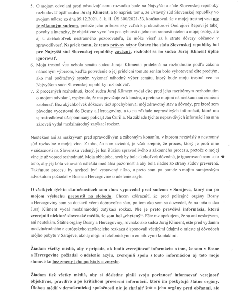 Kučerkova žiadosť o azyl