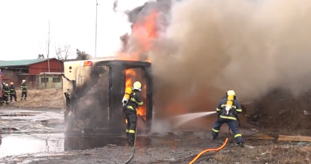 Nácvik záchrany z autobusu