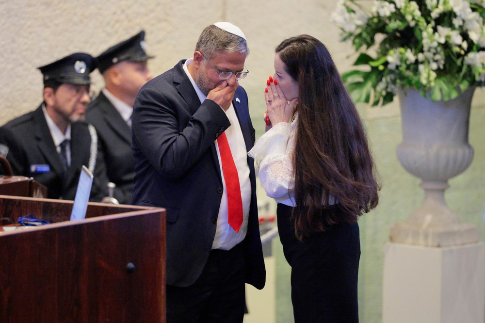 Izraelský politik Itamar Ben-Gvir pred príchodom prezidenta Donalda Trumpa