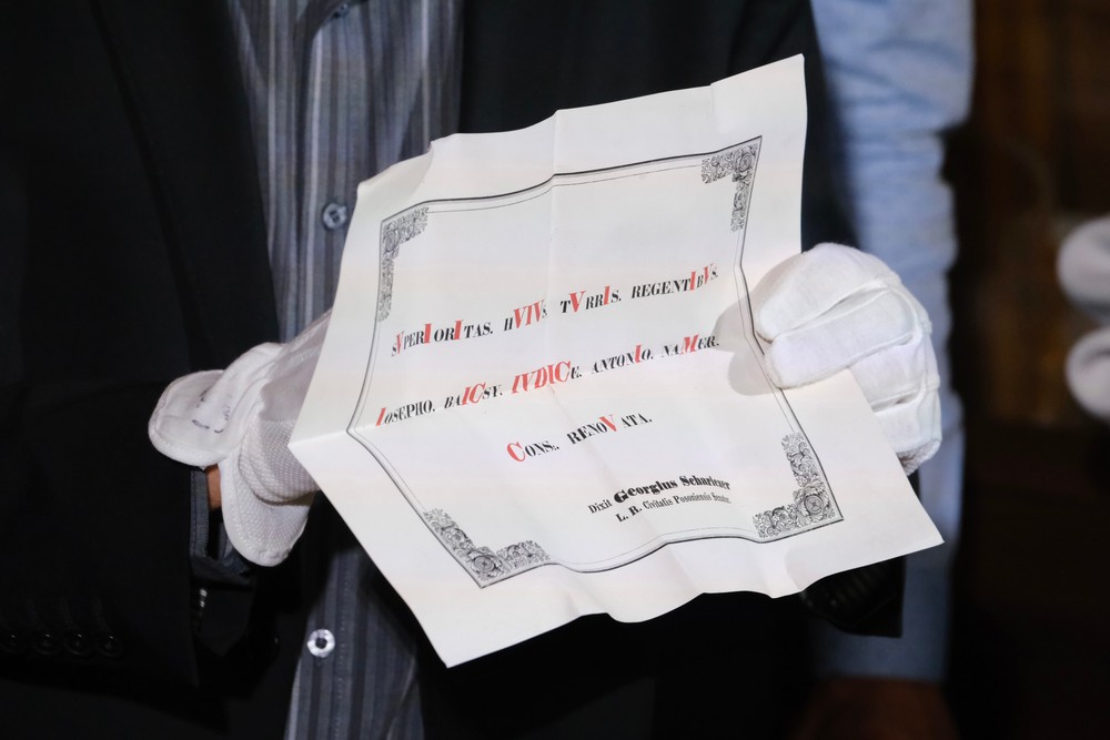 Odhalenie časovej schránky z Michalskej veže 