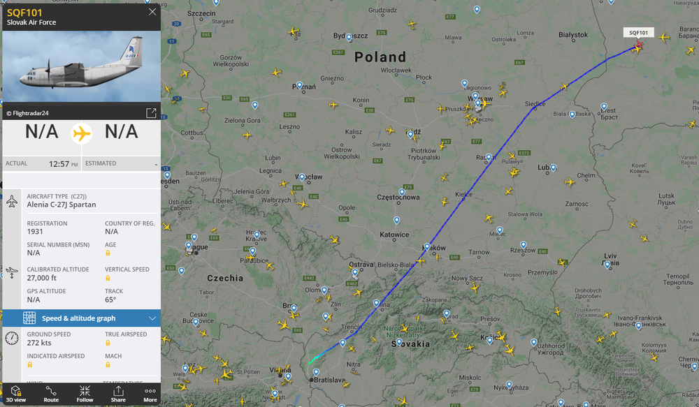 Dopravné lietadlo SQF101 letiace zo Slovenska