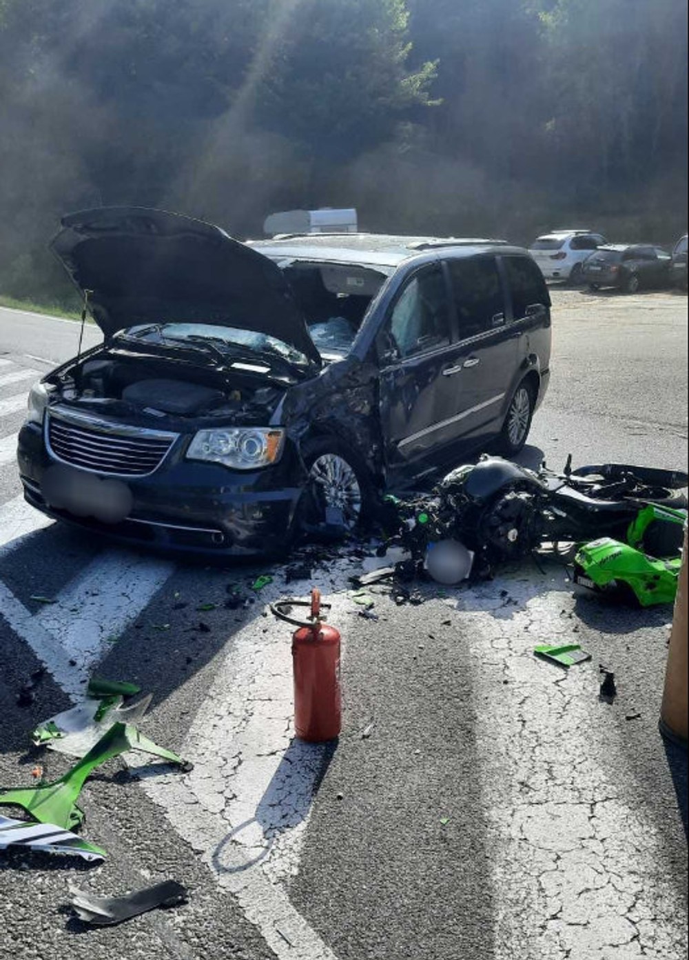 Havária motorka a auto 1