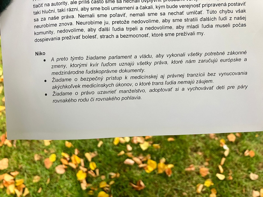 Pochod Zostávame v uliciach na pamiatku Matúša a Juraja