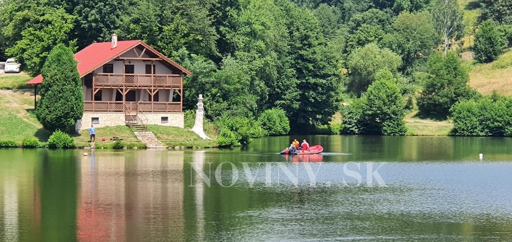 Pátracia akcia na tajchu Nová Baňa utopený muž  (3)