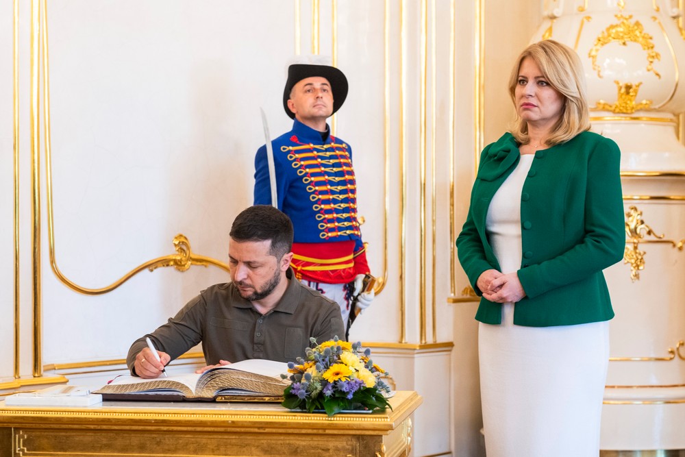 Bratislava Ukrajina Zelenskyj návšteva Slovenska Čaputová prezidentský palác (7)