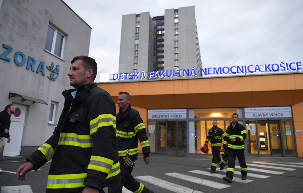 Zásah hasičov v Detskej fakultnej nemocnici v Košiciach