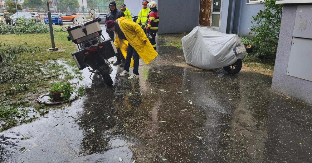 motocykel padol strom