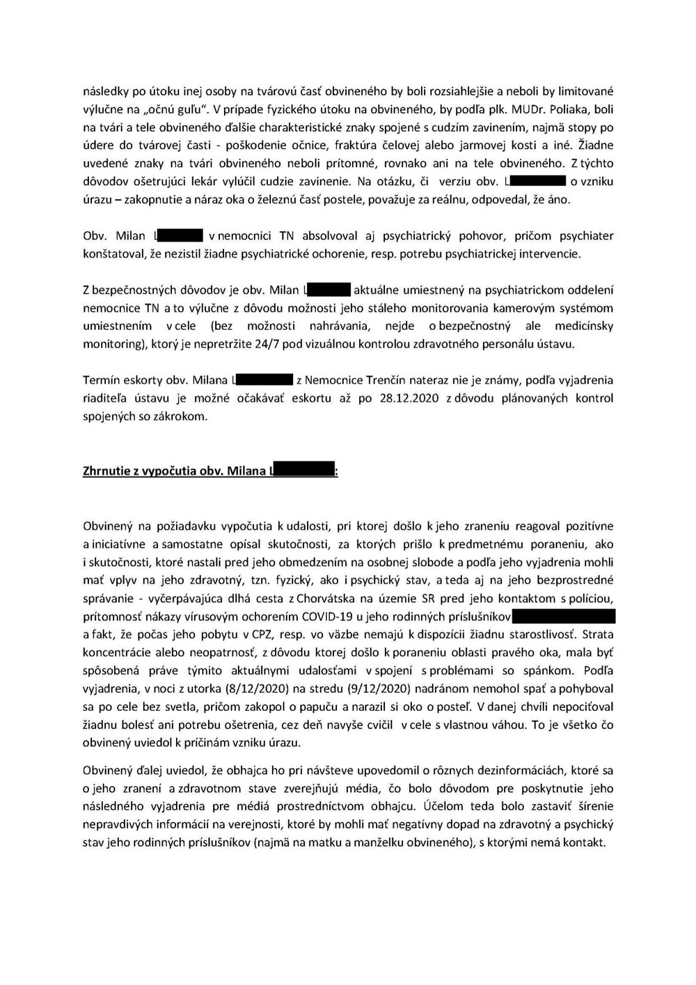 záznam o vykonaní kontroly v nemocnici 2