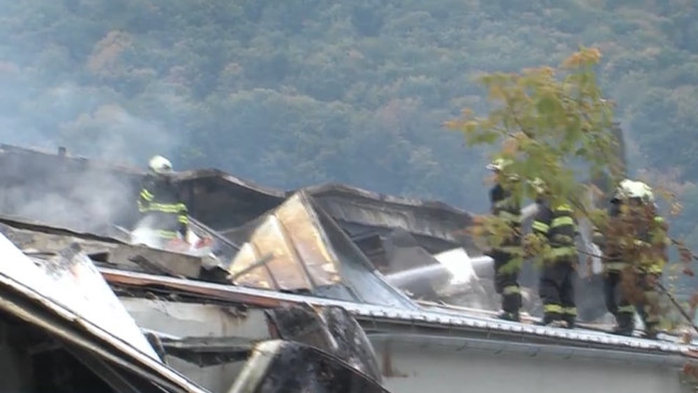 Požiar výrobnej haly pri Humennom. 