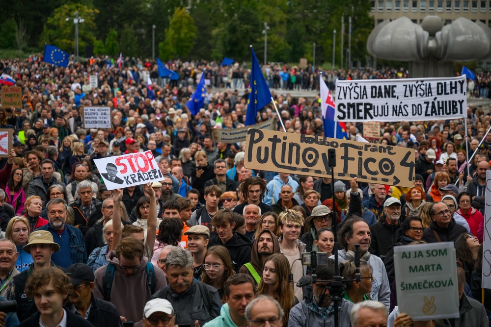 protest proti konsolidácii v Bratislave