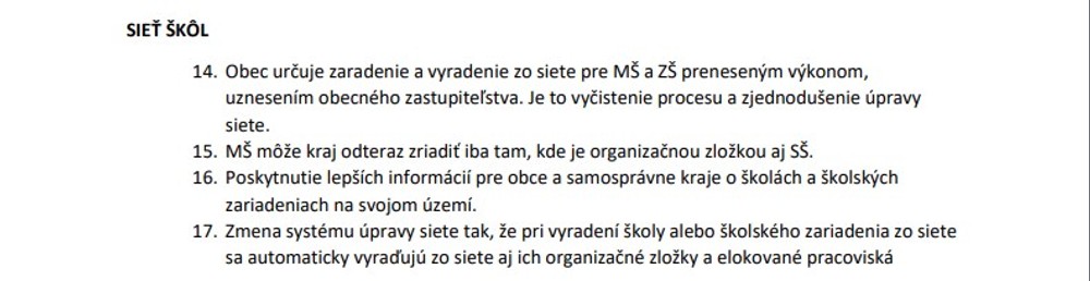 3. sieť škôl zákony