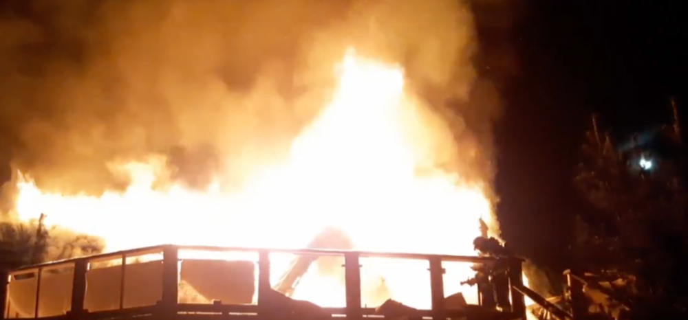 Požiar chaty v Hornom Slavkove