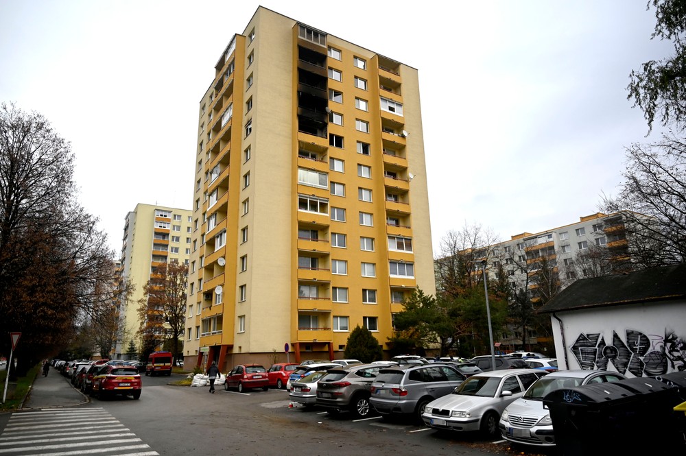 Požiar bytovky v Prešove