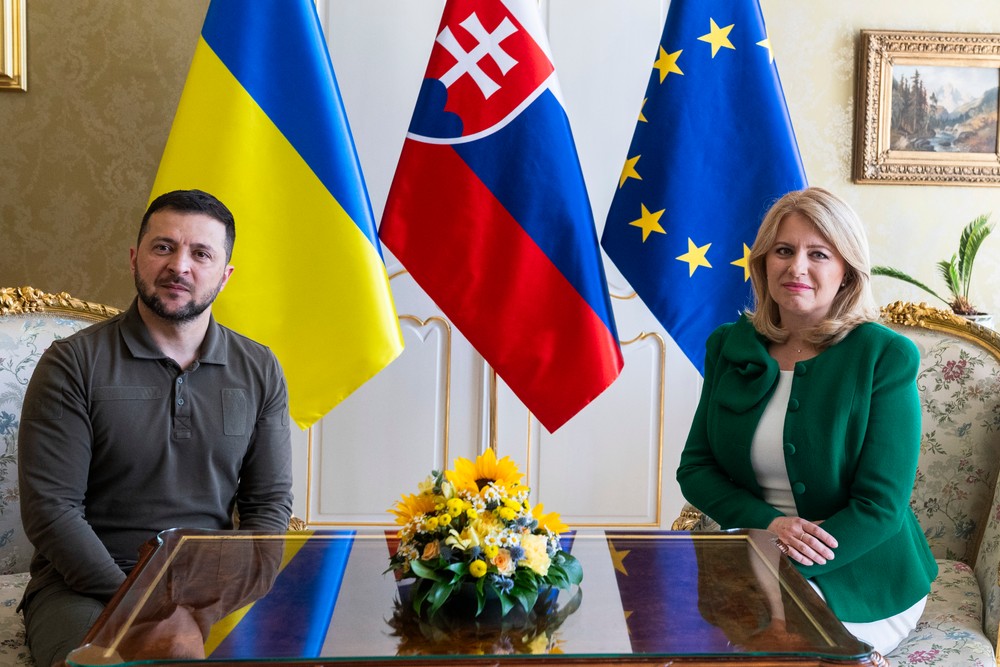 Bratislava Ukrajina Zelenskyj návšteva Slovenska Čaputová prezidentský palác (8)