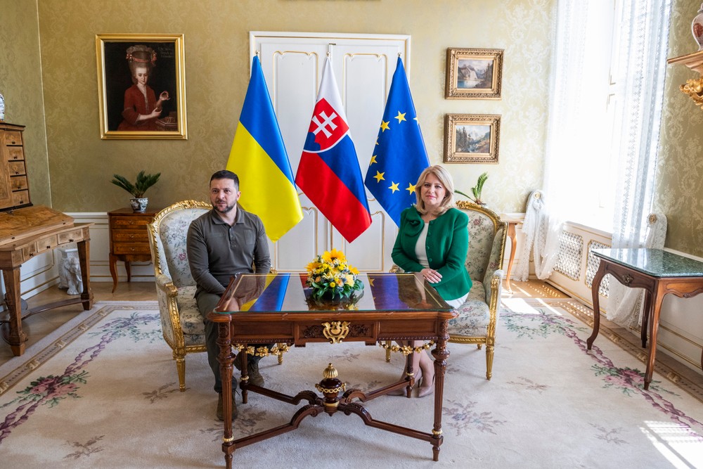 Bratislava Ukrajina Zelenskyj návšteva Slovenska Čaputová prezidentský palác (9)