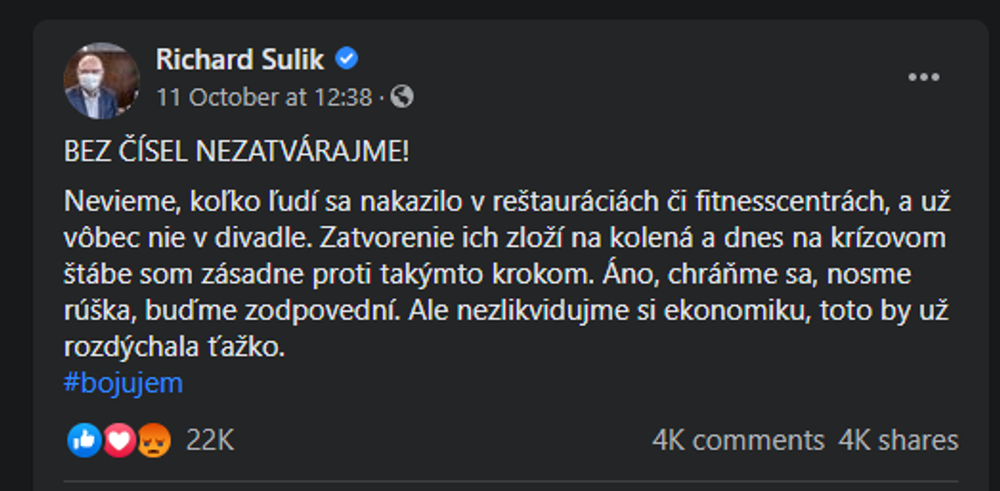 Matovič si so Sulíkom nechávali odkazy na sociálnej sieti 