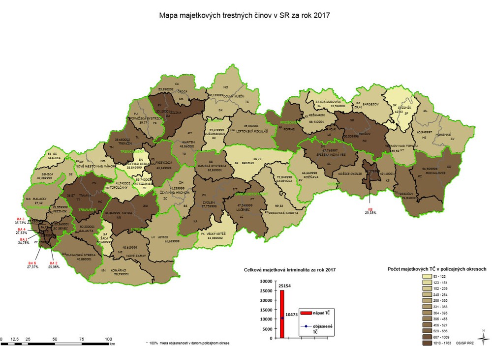 Celková majetková kriminalita 2017