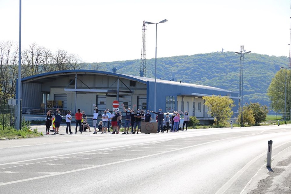 Protest na hraničnom prechode Berg