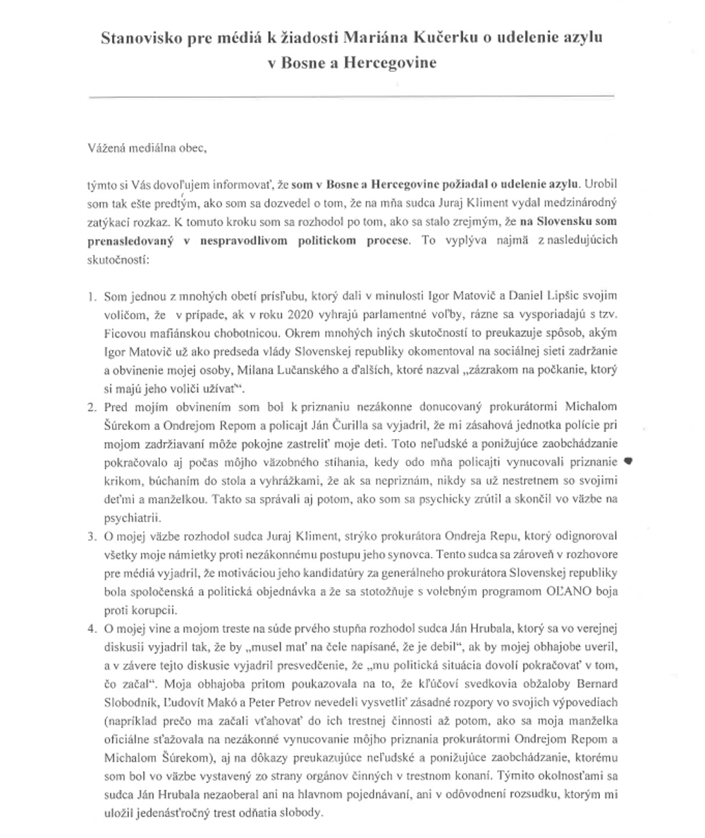 Kučerkova žiadosť o azyl