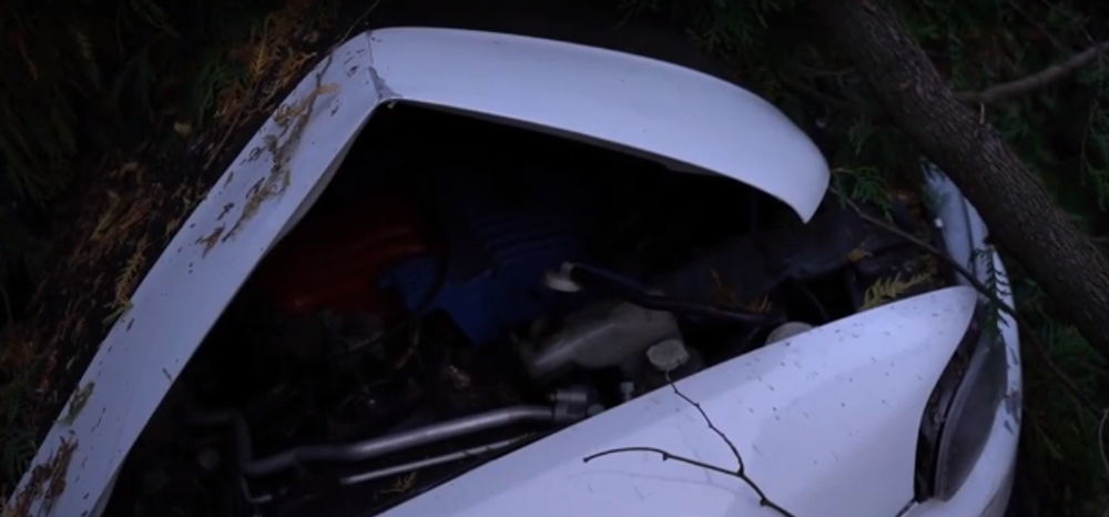 Po rýchlej jazde skončil v záhrade domu. Zastavili ho až stromy