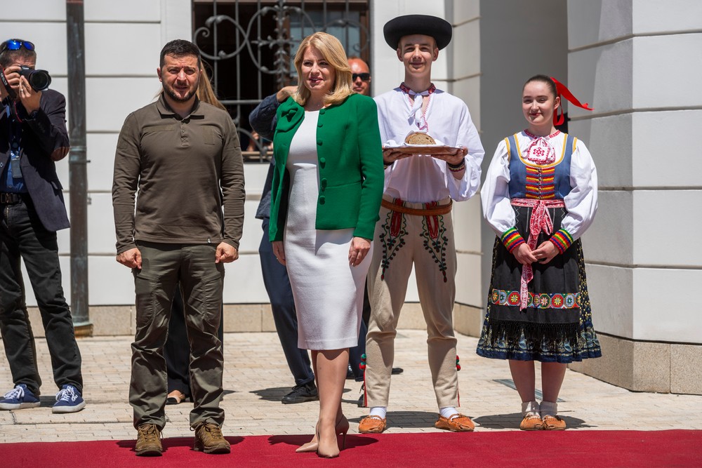 Bratislava Ukrajina Zelenskyj návšteva Slovenska Čaputová prezidentský palác (1)