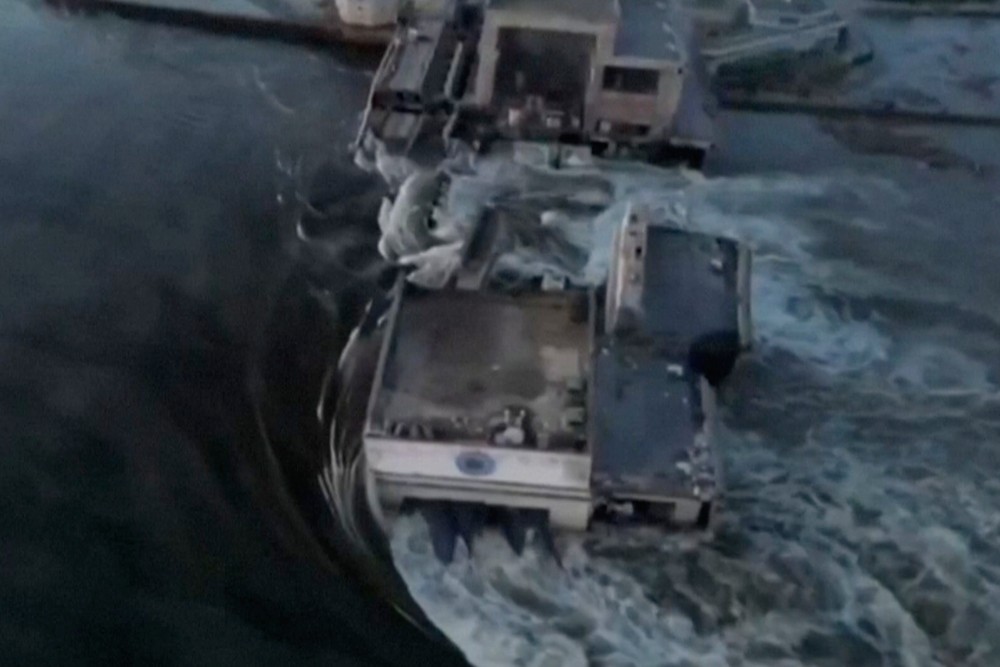 Ukrajina Rusko priehrada Kachovka evakuácie uarus (3)