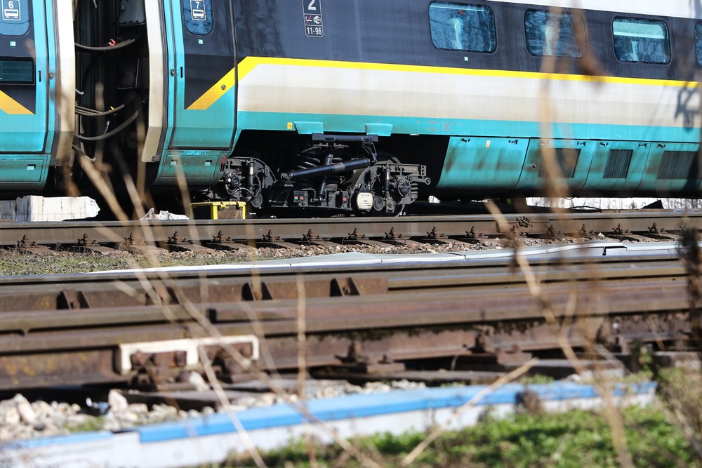 Vykoľajený vlak v Žiline