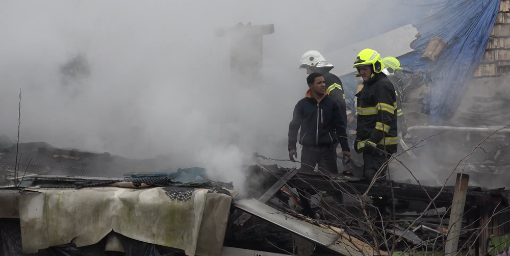 Požiar v centre Rožňavy