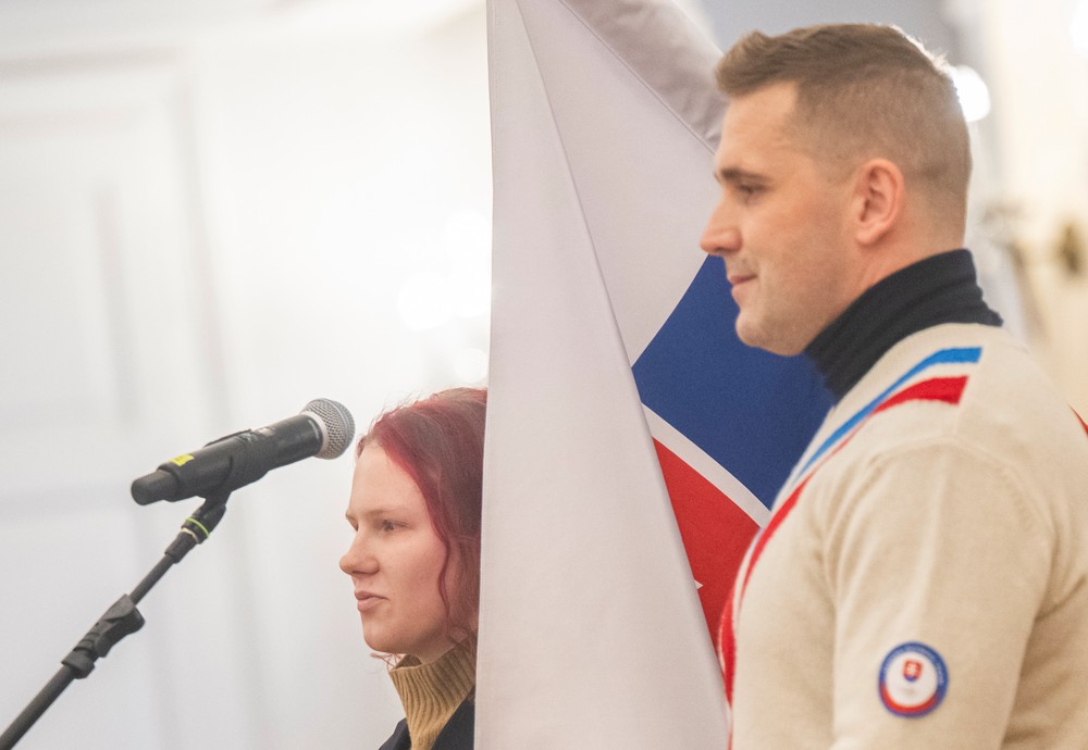 Viktória Balážová a slovenský sánkar Jozef Ninis