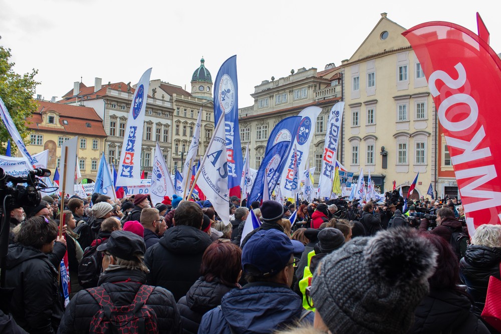 protest štrajk odbory Česko Praha (6)