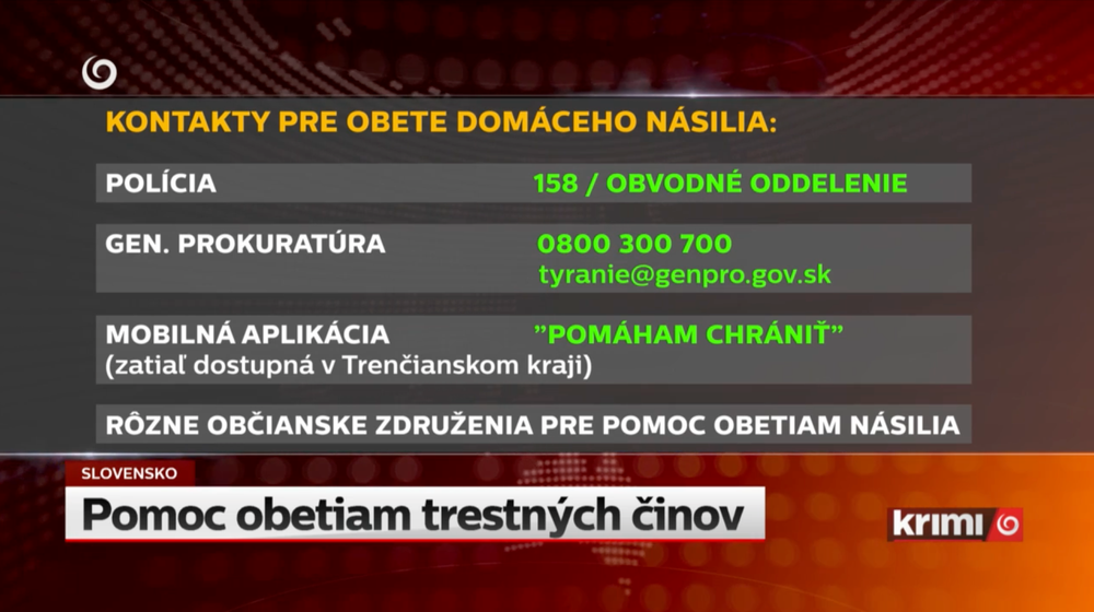 Dôležité kontakty pre pomoc obetiam násilia