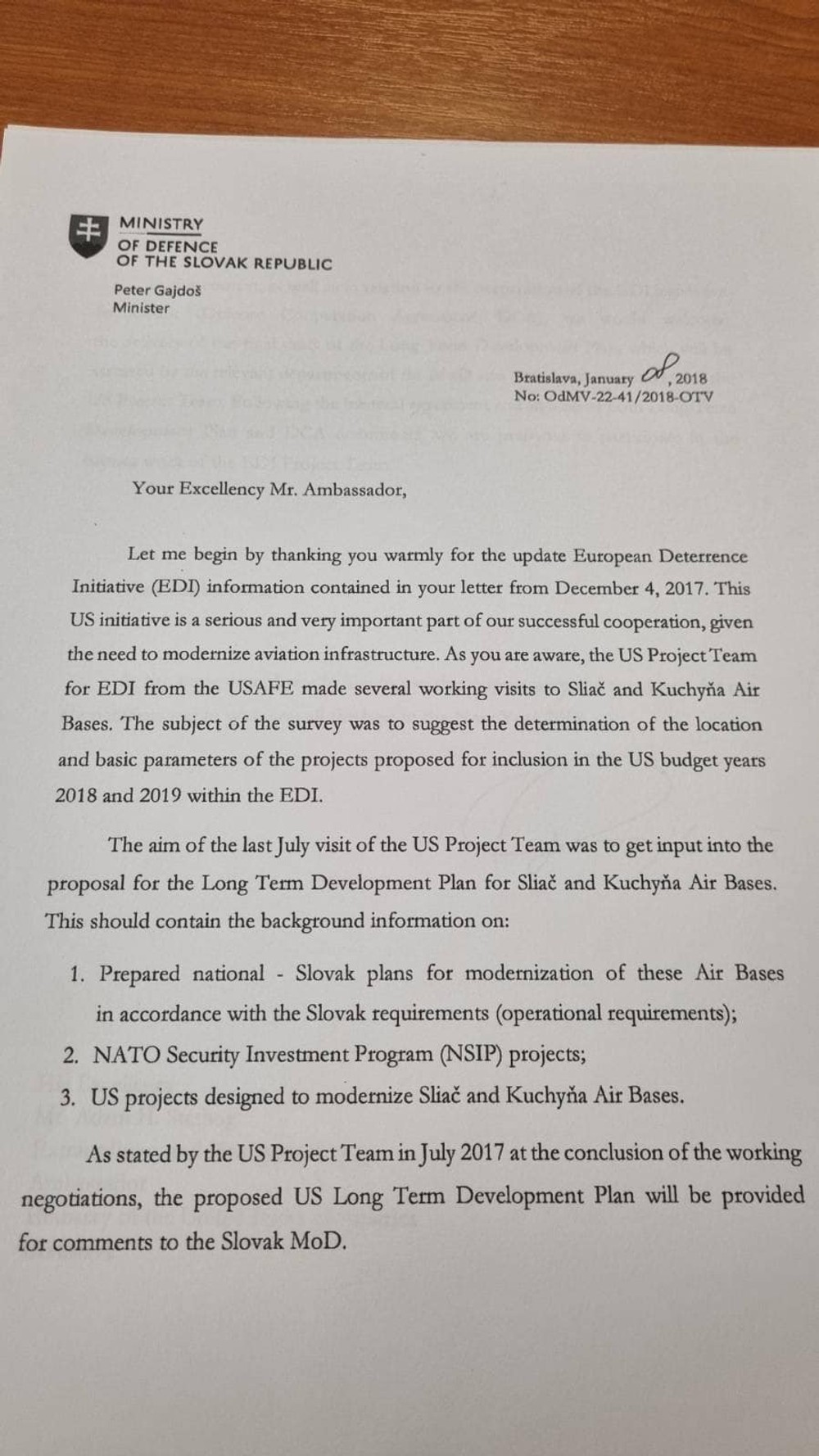 List veľvyslancovi USA - 1