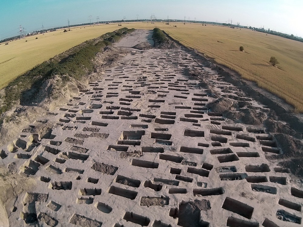 Pohľad na preskúmané pohrebisko