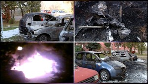 VIDEO. Vyčíňanie podpaľača. V noci horelo 5 áut