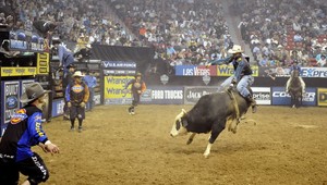 Adrenalínové ródeo. Býk skočil medzi ľudí