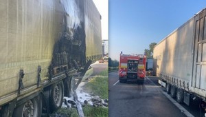 Na diaľnici D2 v smere do Malaciek ráno horel kamión