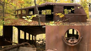 Lokomotíva v strede lesa. Spadla tam z oblakov?