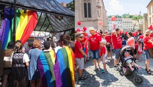 FOTO: Bratislavu ovládli zhromaždenia Hrdí na rodinu a Dúhový Pride
