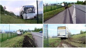 Pri Žiari nad Hronom havaroval autobus, skončil mimo cesty