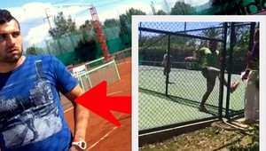 Totálne šialený tenista v akcii! Rozhodca sa zamkol za bránkou z pletiva!