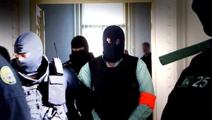 Mišenka sa postavil pred súd, na hlave mal kuklu