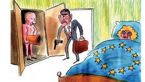 Kreslený Putin je hrdinom karikatúr