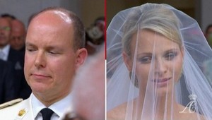 Albert II v chomúte. Po civilnom prišiel cirkevný sobáš