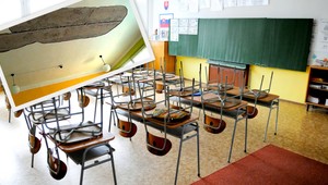 Počas vyučovania sa na žiakov zrútila časť stropu