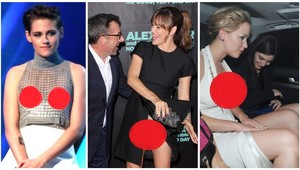 Najväčšie trapasy hviezd v roku 2014: Kto ukázal nohavičky a kto prsia?