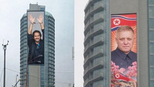 Kaliňák v putách a Fico ako Kim Čong-un: Vtipné obrázky ako reakcia na LED-obrazovku Kukurice