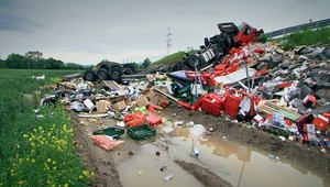 Kamionista (23) sa zrútil do priekopy, policajti ratovali aj jeho psa