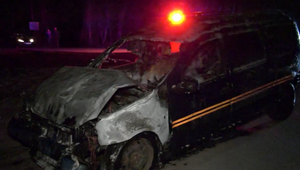 Reťazová zrážka štyroch áut: Jedno z vozidiel po nehode zachvátili plamene