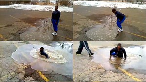 VIDEO. Skok do výtlku? Ak neveríte, pozrite sa!